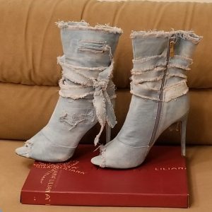 Sky Blue and Dark Blue Heels